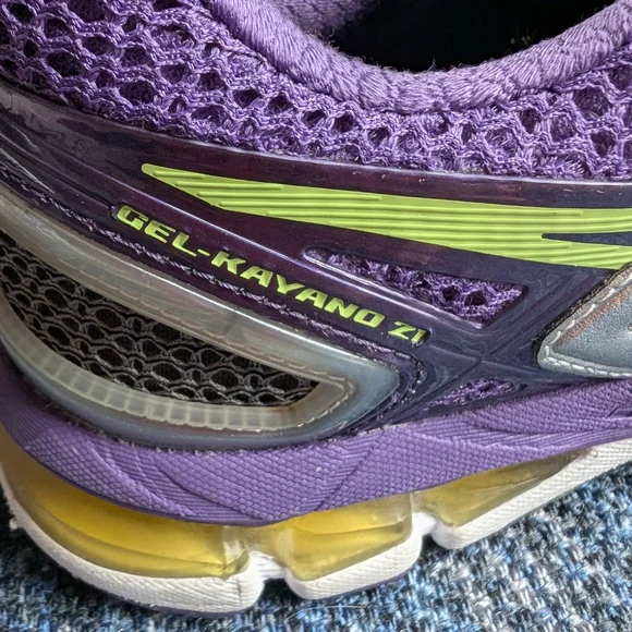 Asics Gel Kayano 21 Running Shoes, Purple Grey Green, Size Women's 9 - Picture 4 of 9